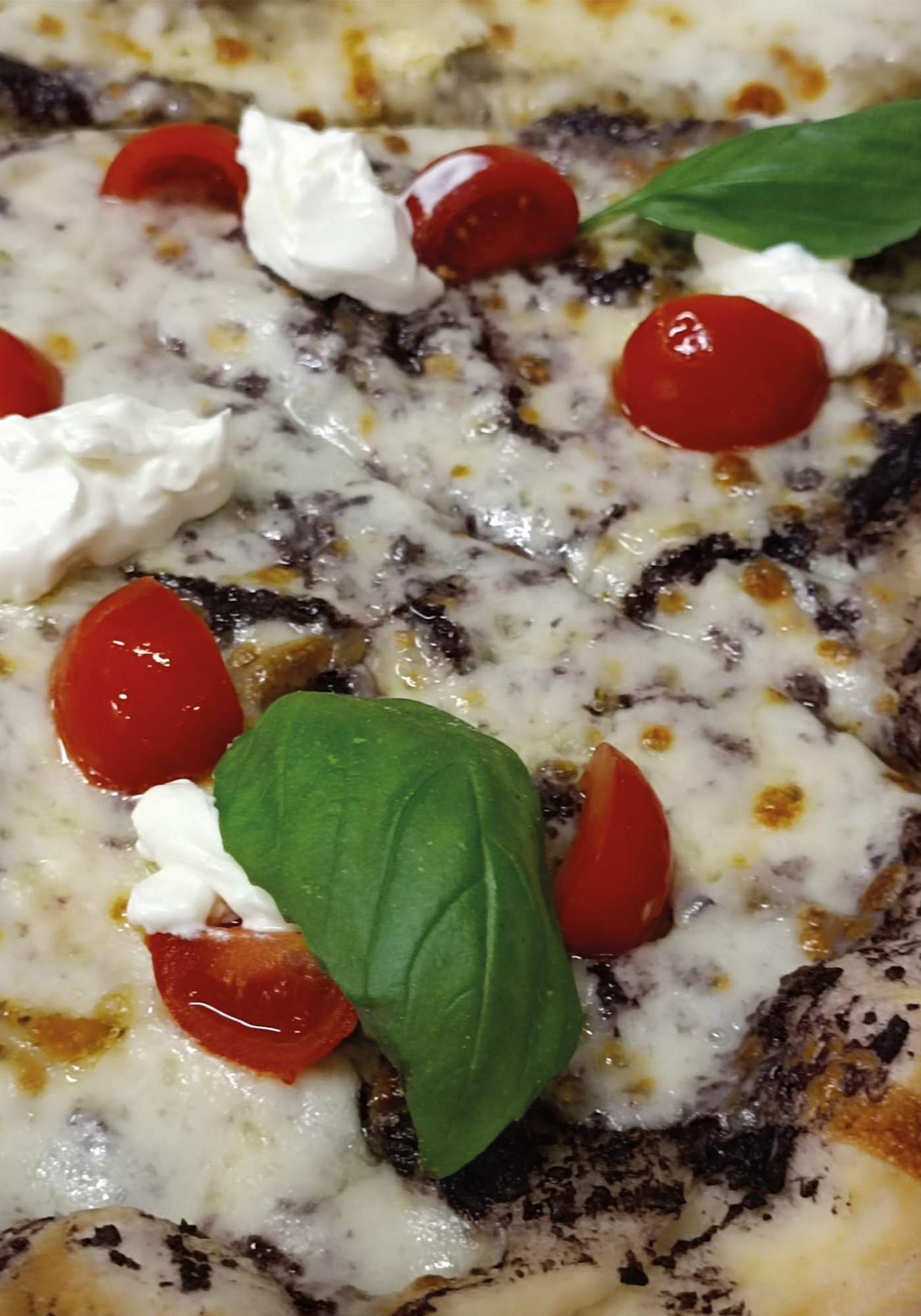 pizza con crema di olive taggiasche